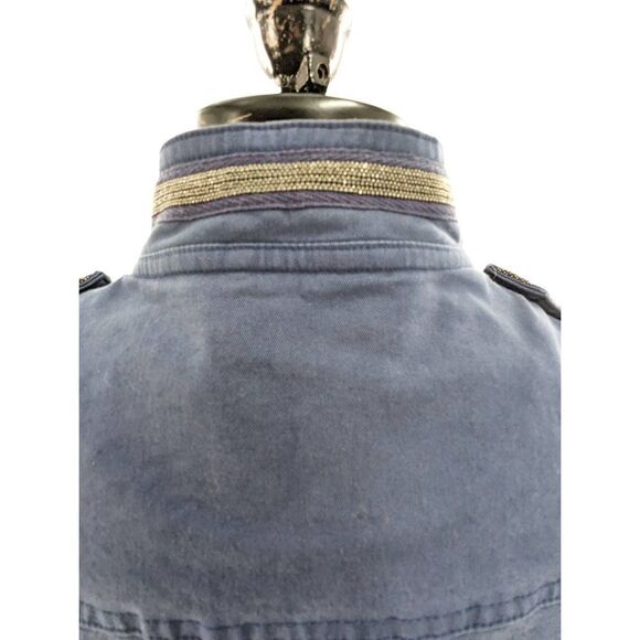 Boden Women Blue Long Sleeve Cotton Blend Military Jacket Size 6 - Picture 11 of 15